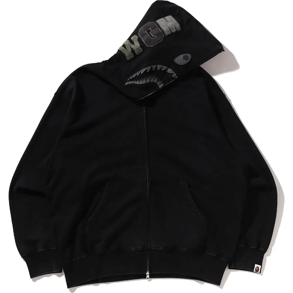 GARMENT DYE SHARK RELAXED FIT FULL ZIP HOODIE MENS