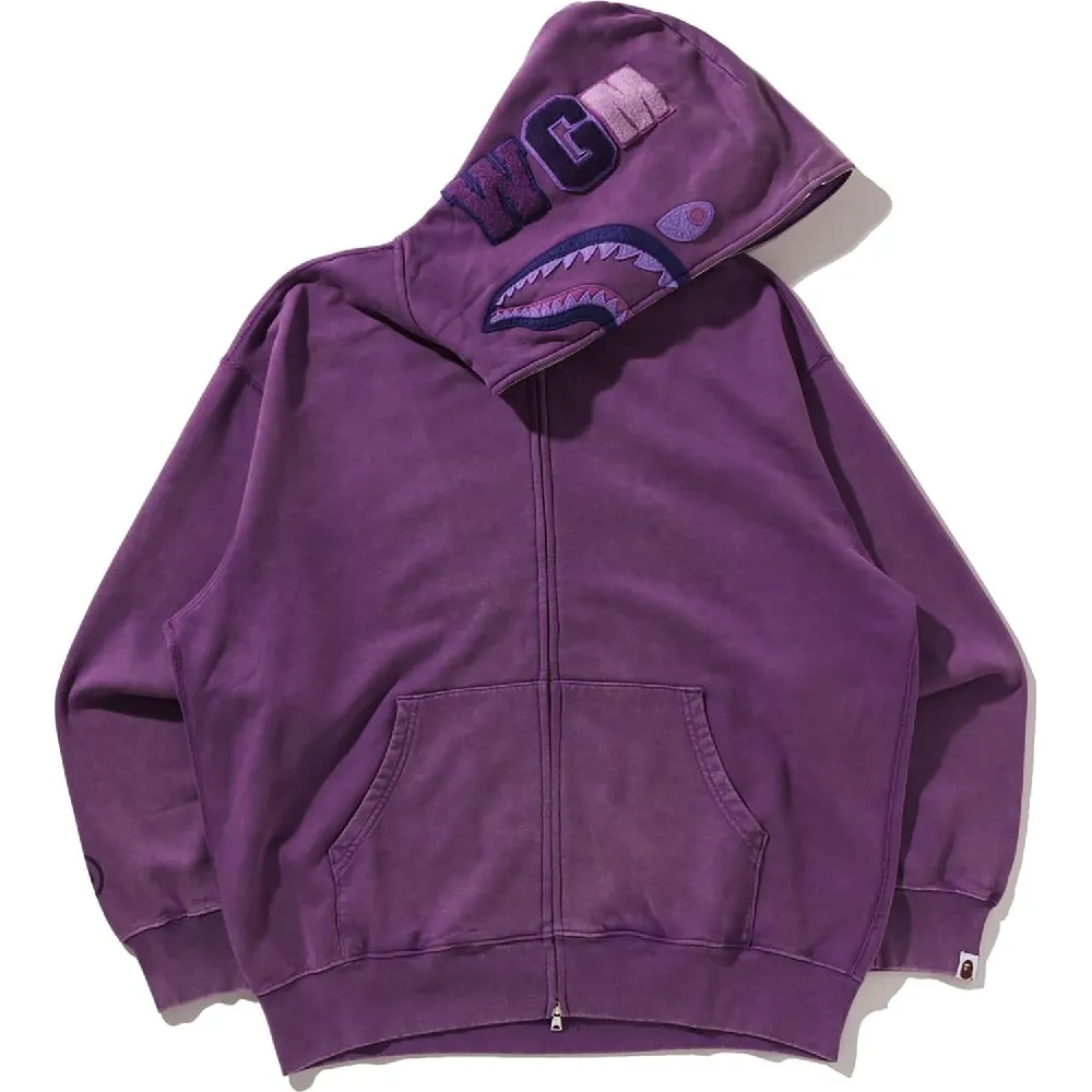 GARMENT DYE SHARK RELAXED FIT FULL ZIP HOODIE MENS - 3