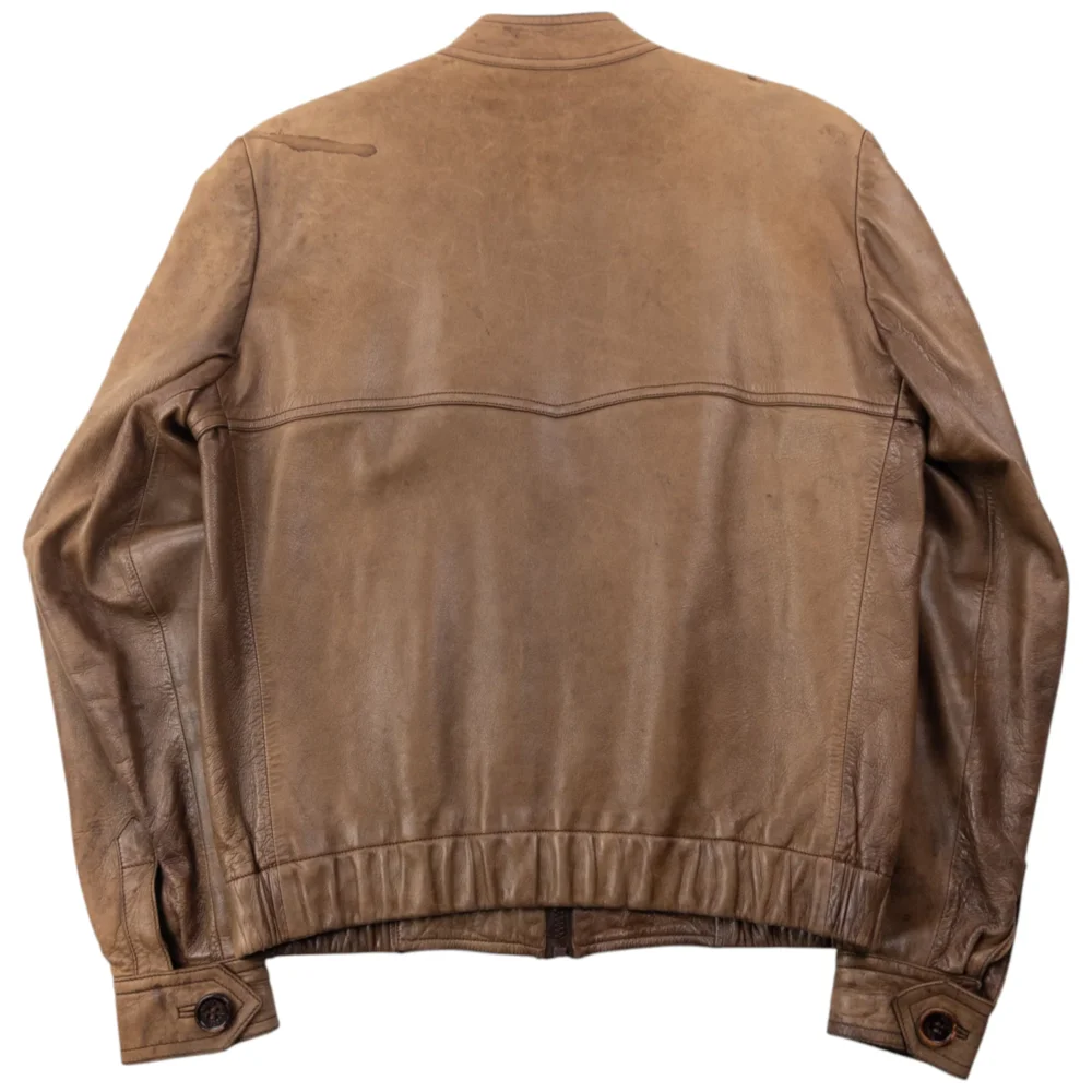 Vintage 80s Gucci Zip Up Leather Jacket Womens Size M - 2