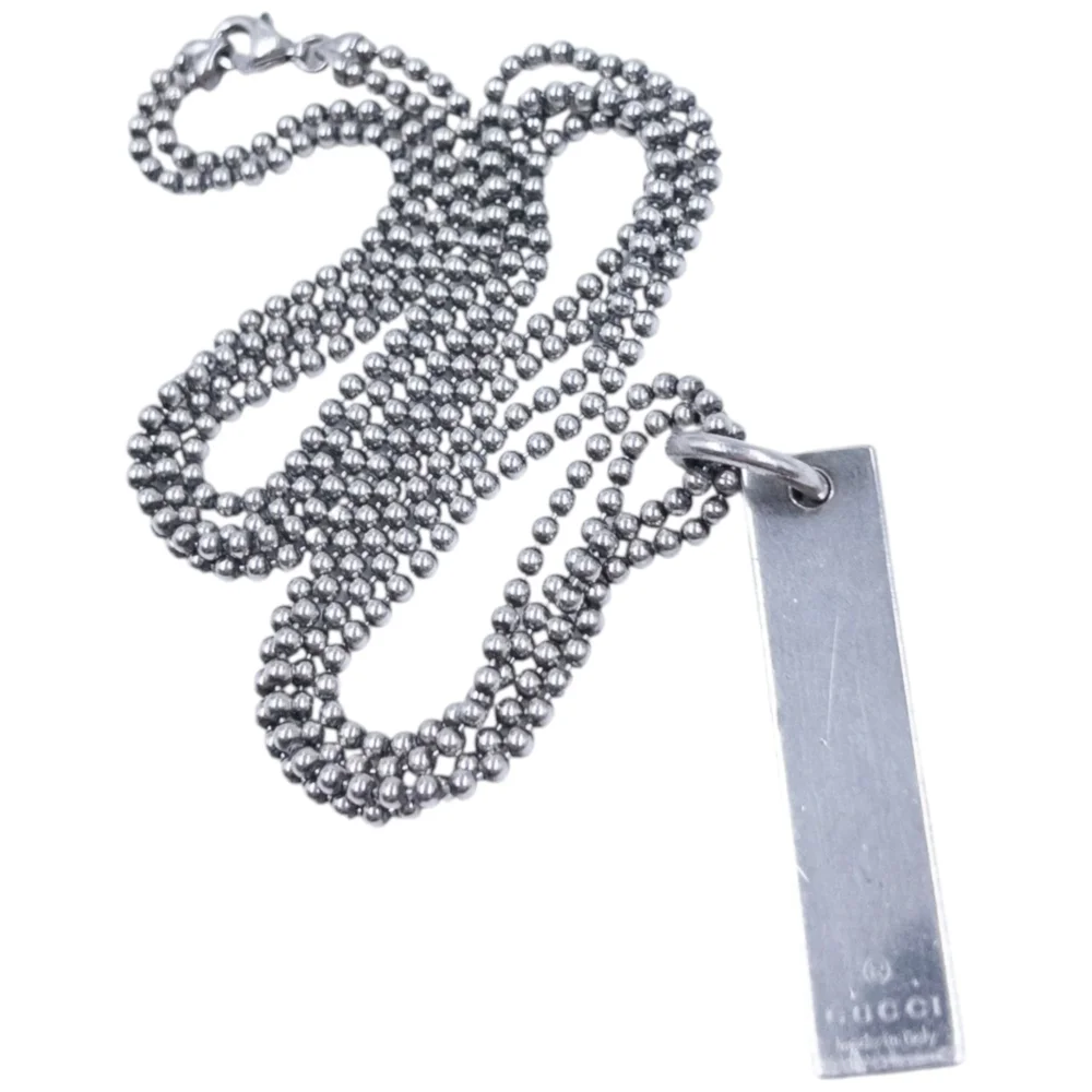 Vintage Gucci Silver Pendent Double-Chain Necklace