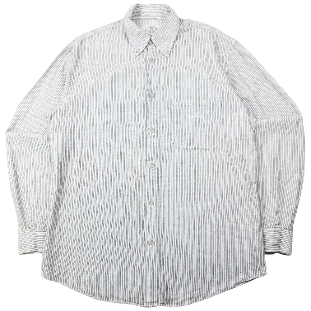 Vintage 90s Armani Jeans Striped Long Sleeve Button Up Shirt Size XL