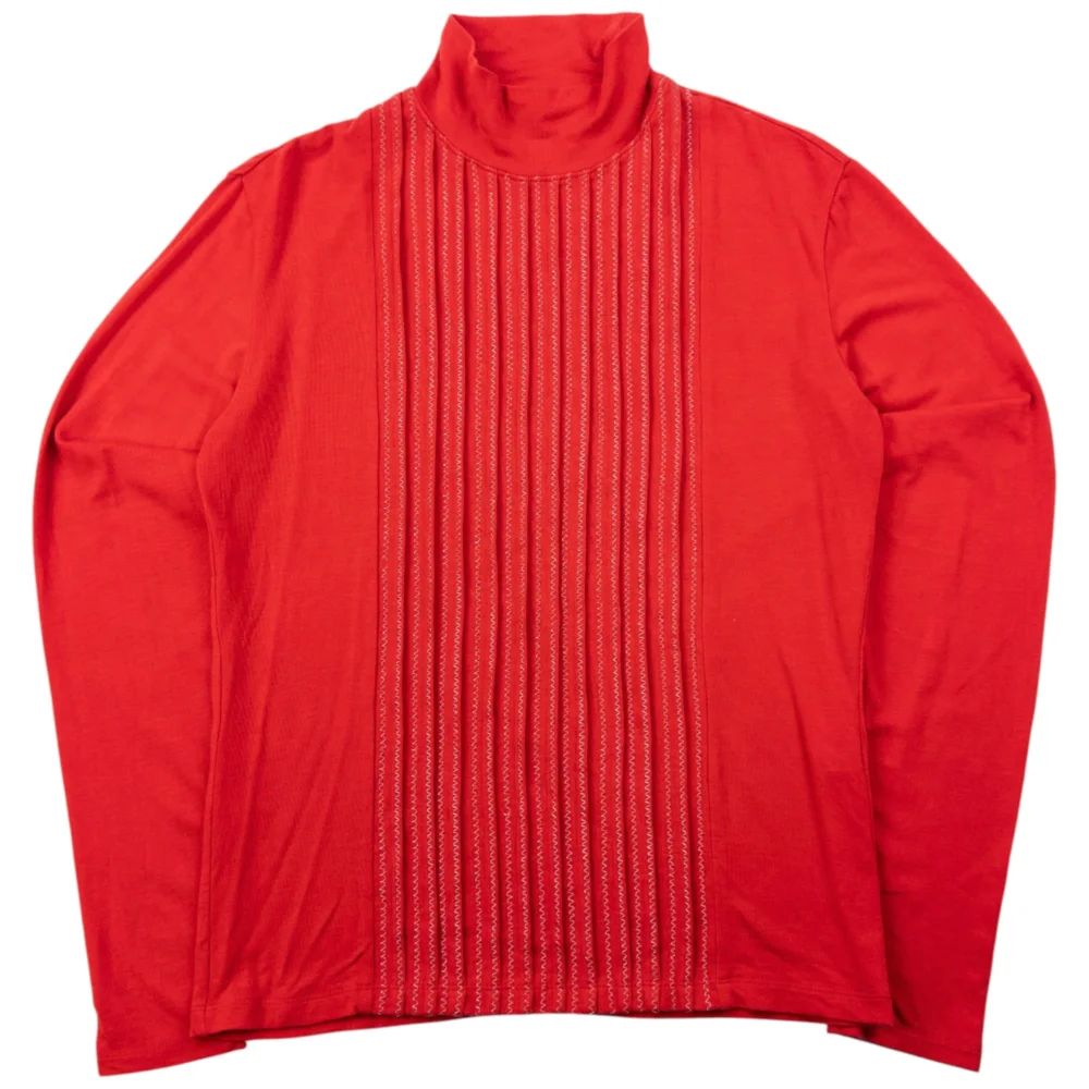 Vintage 2000s Issey Miyake Pleated Long Sleeve Turtleneck T Shirt Womens Size M
