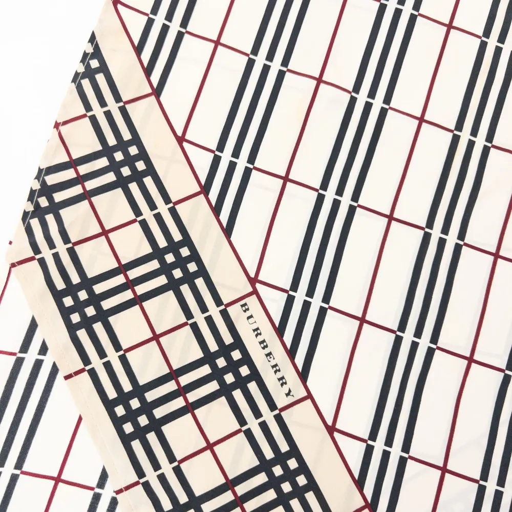Vintage 2000s Burberry Nova Check Silk Scarf - 3