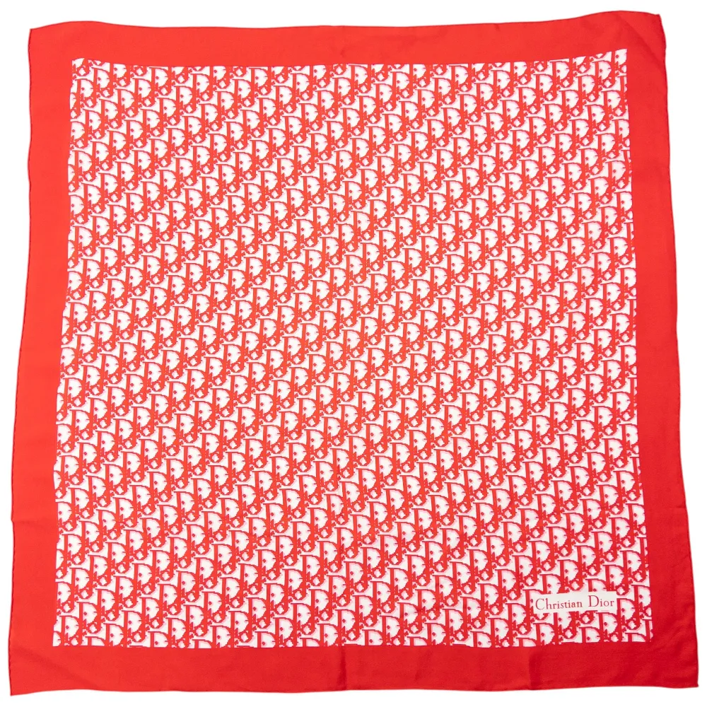 Vintage 90s Dior Monogram Pixel Silk Scarf