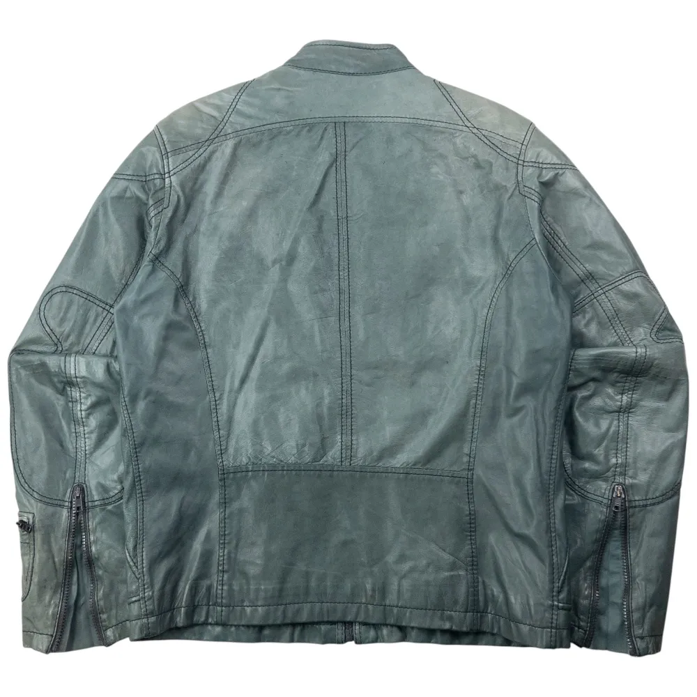 Vintage 2000s Diesel Zip Up Leather Jacket Size M - 2