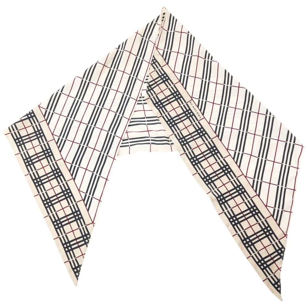 Vintage 2000s Burberry Nova Check Silk Scarf - 5
