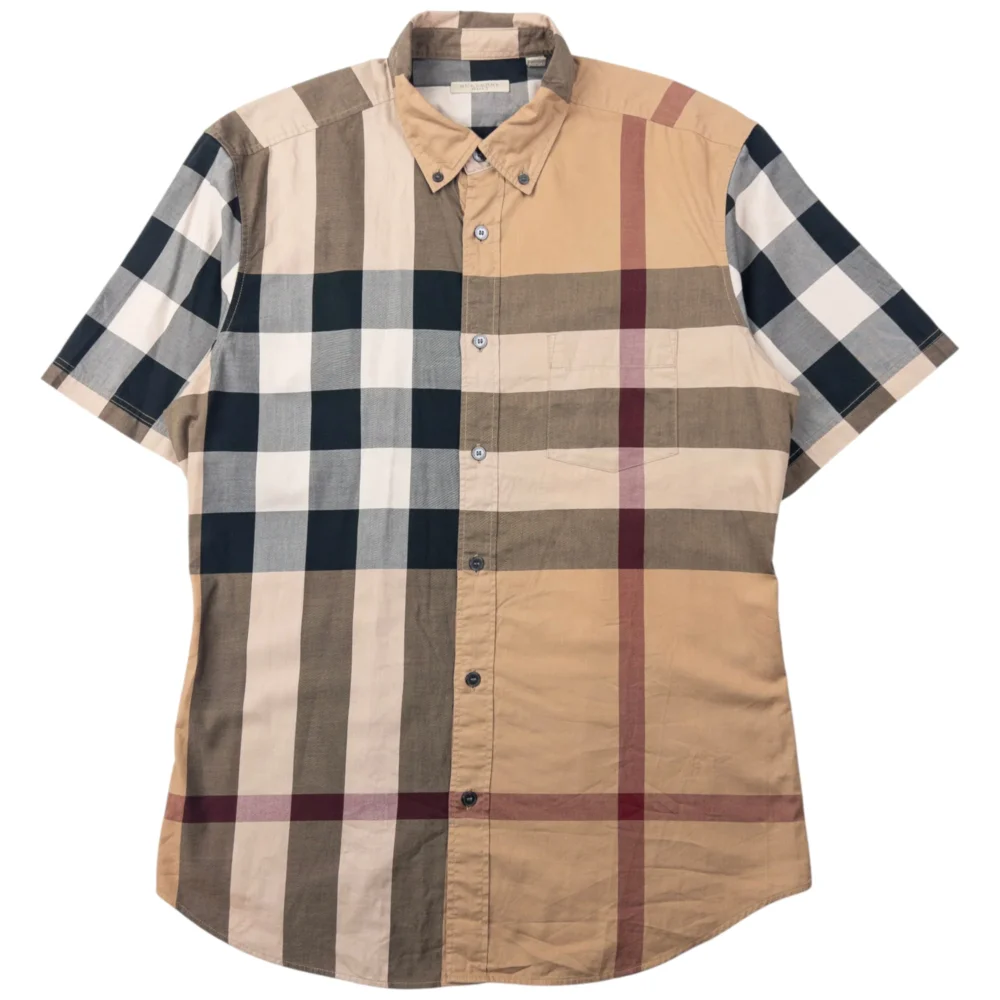 Vintage Burberry Brit Nova Check Short Sleeve Button Up Shirt Size S