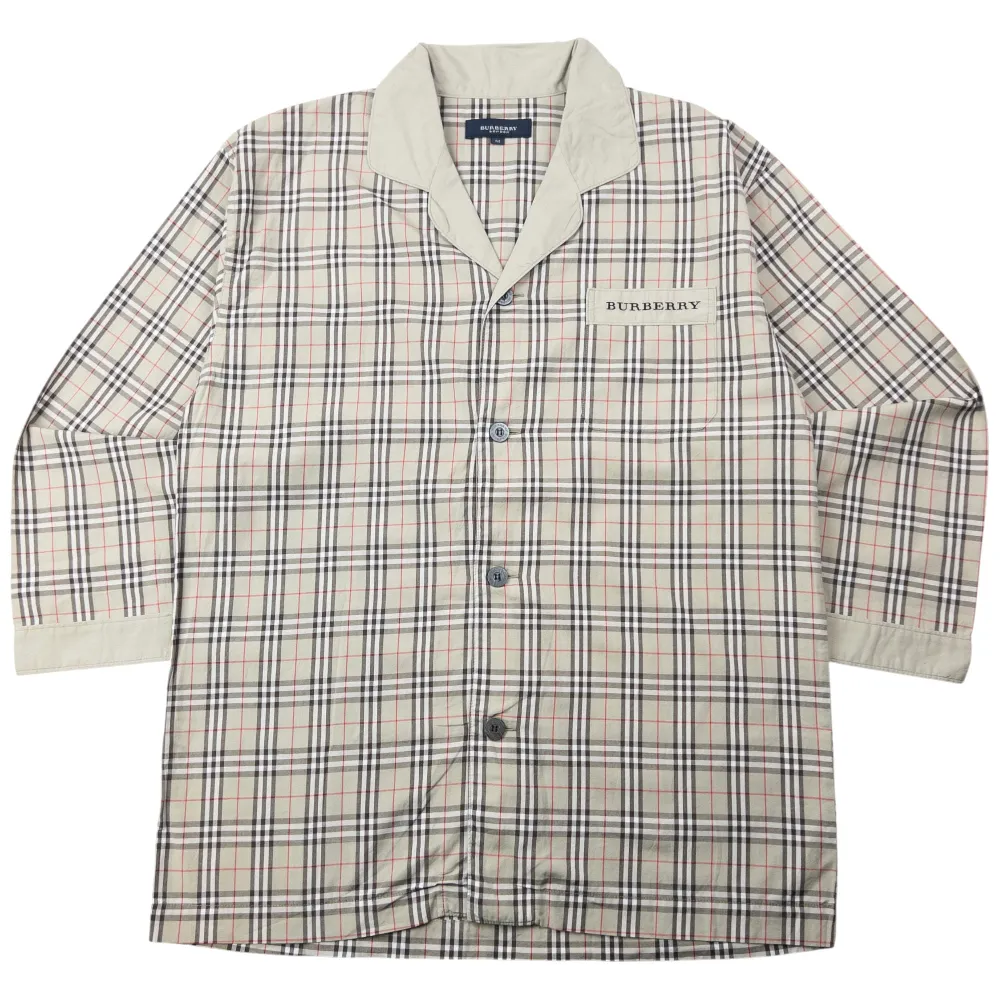Vintage 2000s Burberry Nova Check Long Sleeve Button Up Pyjama Shirt Size M