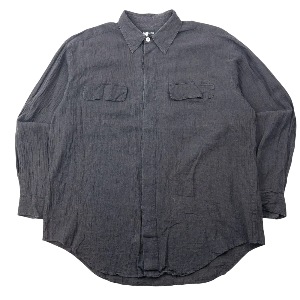 Vintage 90s Issey Miyake Linen Long Sleeve Button Up Linen Shirt Size XL