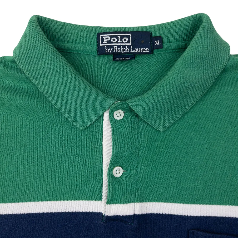 Vintage 90s Polo Ralph Lauren Striped Long Sleeve Polo Shirt Size XL - 3