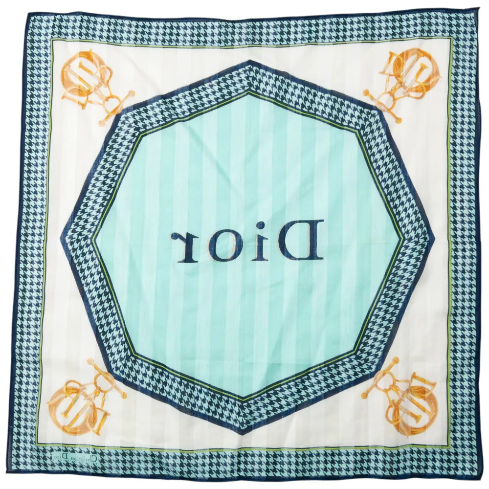 Vintage 90s Dior Houndstooth Silk Scarf - 3