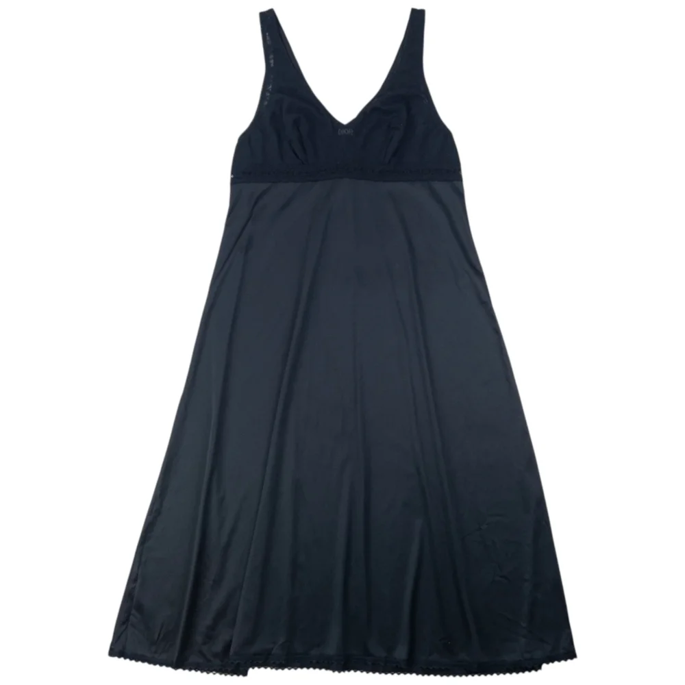 Vintage 2000s Dior Lingerie Monogram Lace Slip Dress Womens Size L
