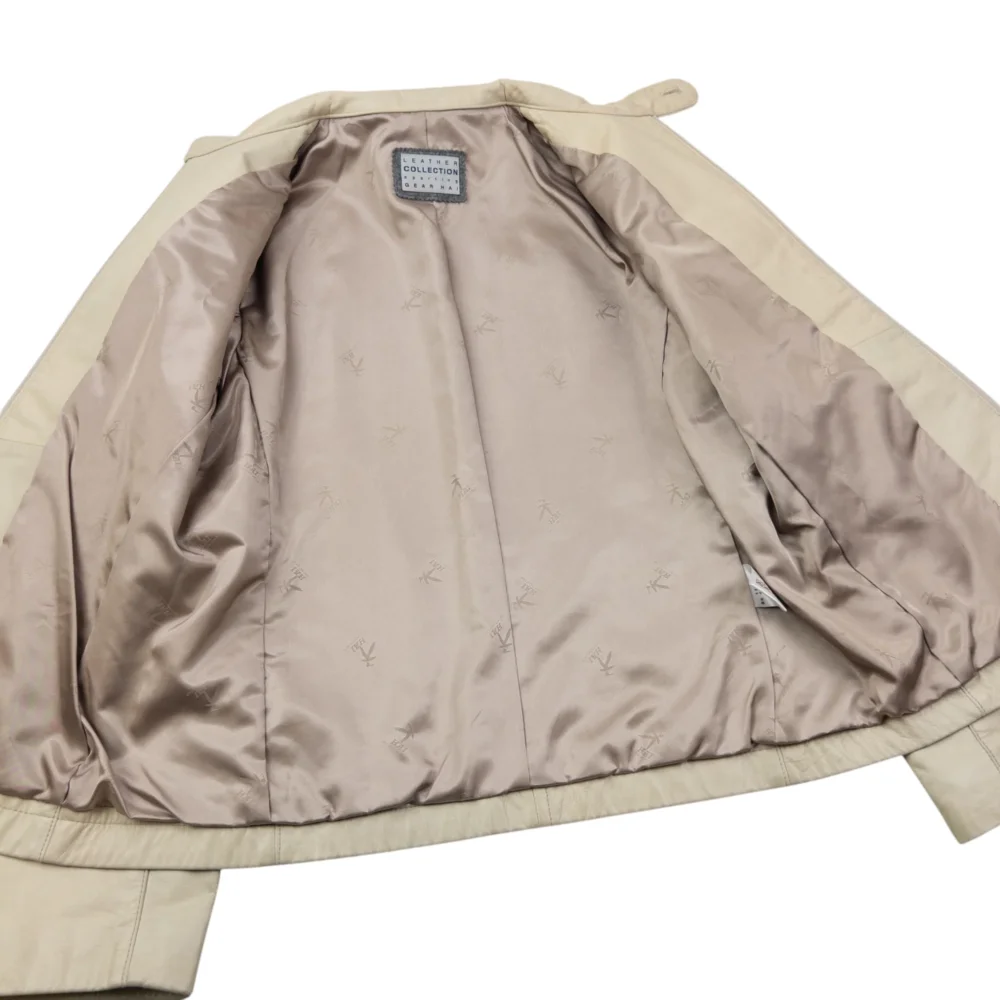 Vintage 90s Hai Sporting Gear By Issey Miyake Embroidered Leather Jacket Womens Size M - 4