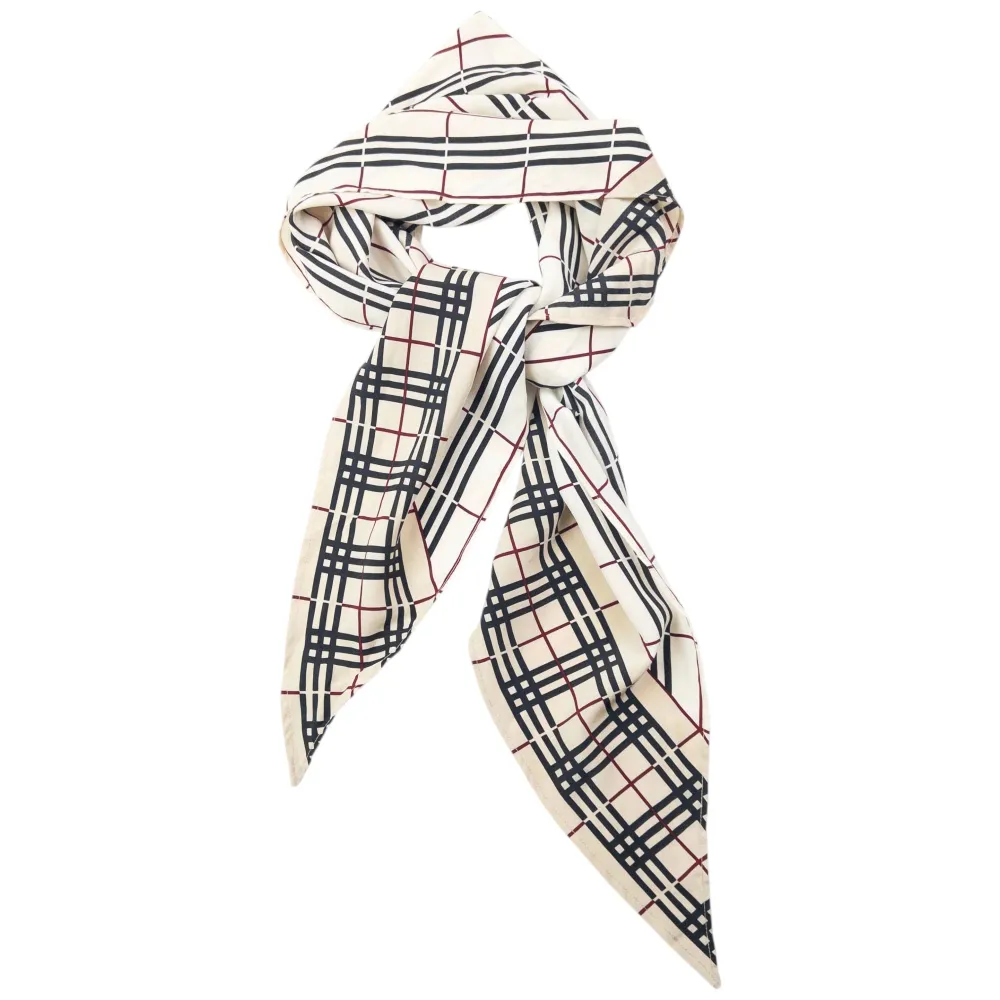 Vintage 2000s Burberry Nova Check Silk Scarf - 2