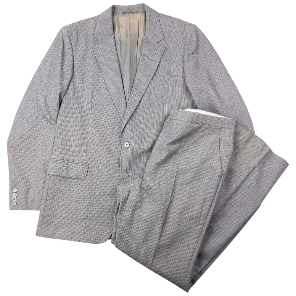 Vintage 80s Dior Monsieur Striped Jacket & Trousers Suit Set Size L