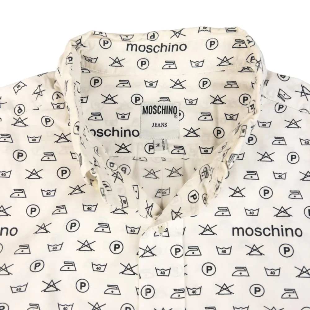 Vintage Moschino Jeans Monogram Washing Icons Shirt Size M - 4