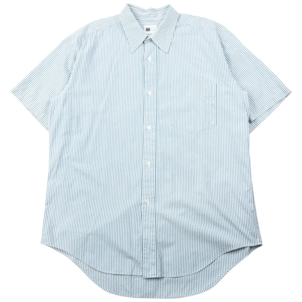 Vintage 90s Issey Miyake Striped Short Sleeve Button Up Shirt Size M