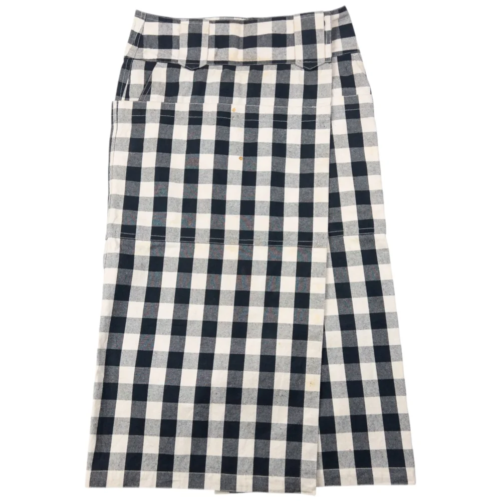Vintage Issey Miyake Checkered Wrap Skirt Womens Size W30