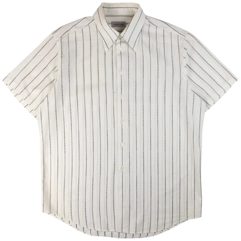 Vintage Versace Classic Monogram Short Sleeve Button Up Shirt Size XL