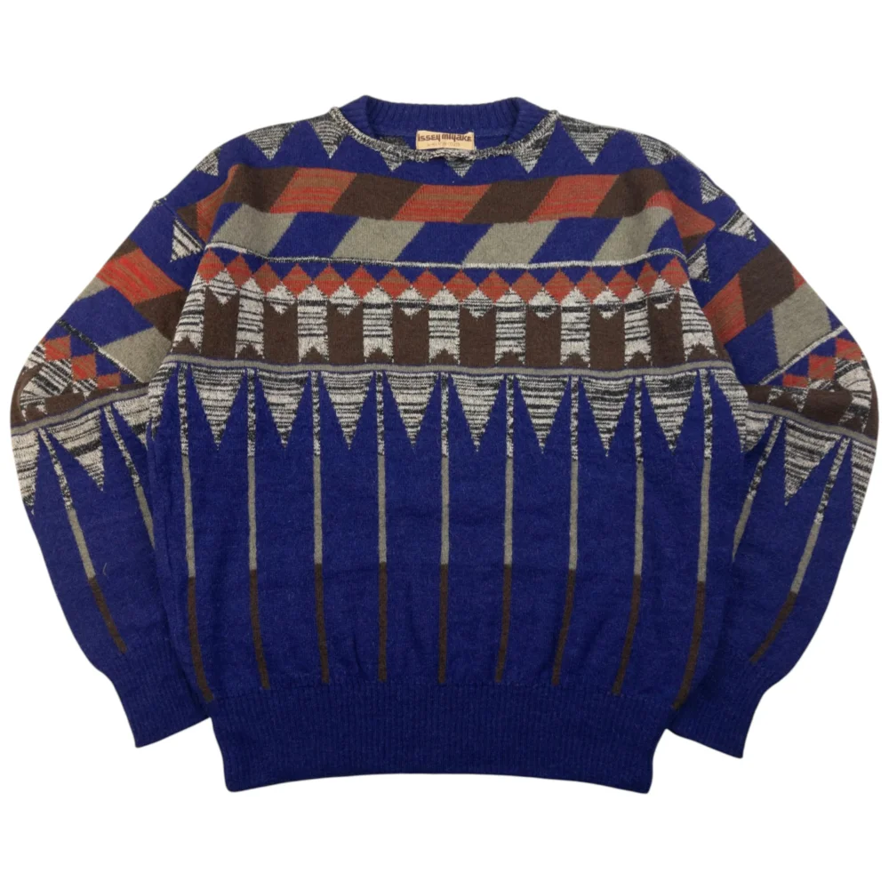 Vintage Issey Miyake Geometric Wool Jumper Size S