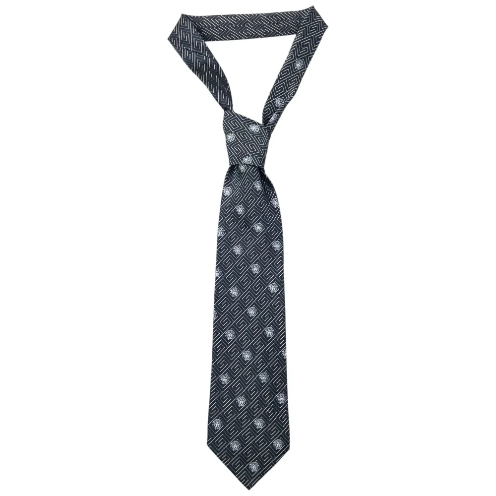 Vintage 90s Gianni Versace Medusa Monogram Silk Tie