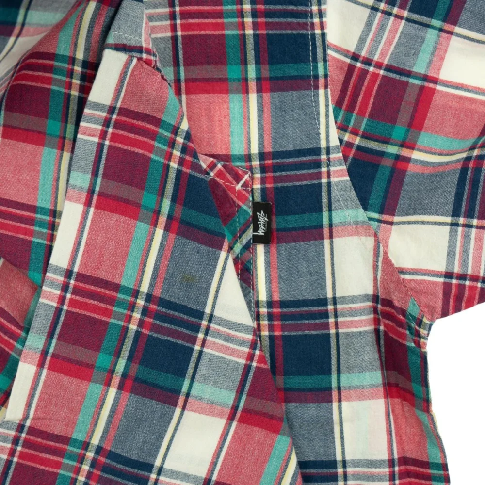 Vintage Stussy Checkered Pattern Button Up Shirt Size Medium - 4