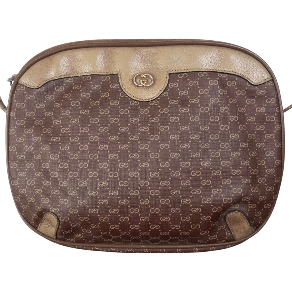 Vintage Gucci Monogram Leather Shoulder Bag