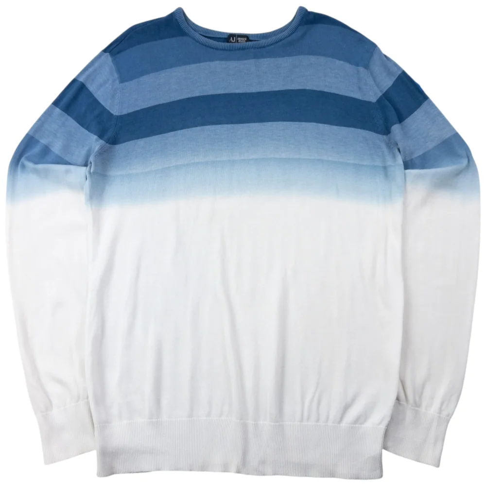 Vintage 2000s Armani Jeans Gradient Striped Jumper Size L