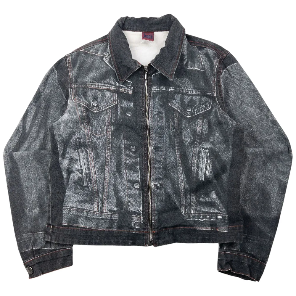 Vintage 1998 Jean Paul Gaultier Trompe-L’œil Denim Print Jacket Womens Size M
