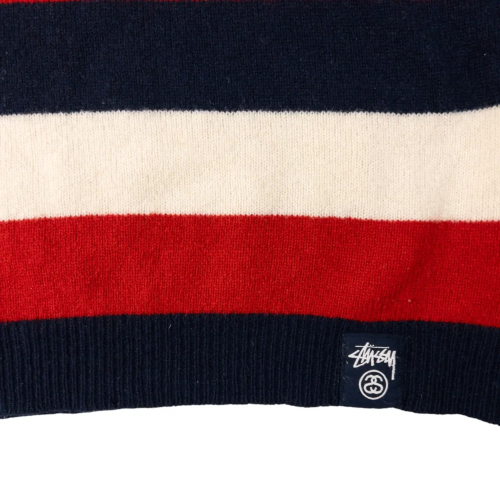 Vintage Stussy Striped Knit Jumper Size S - 4