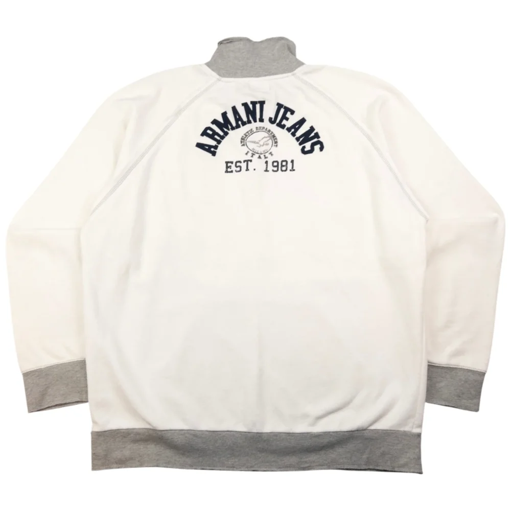 Vintage Armani Jeans Q Zip Sweatshirt Size XL