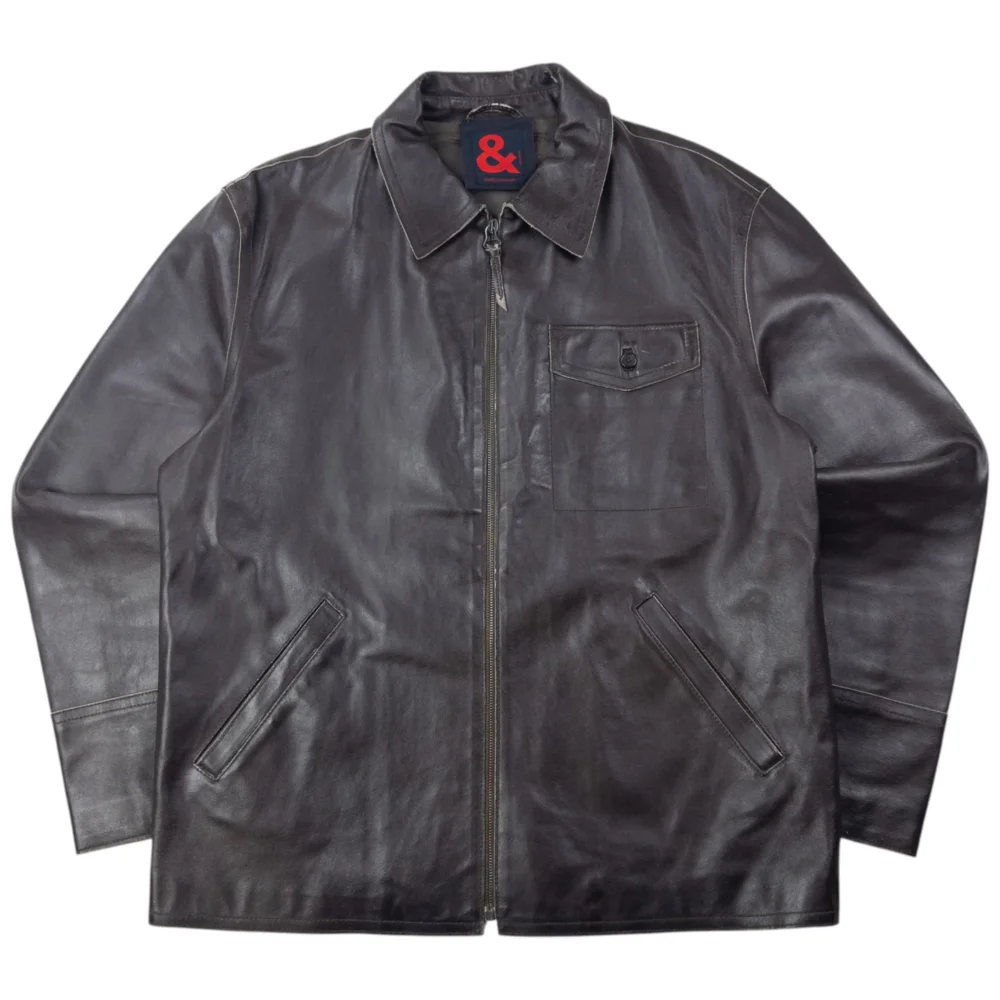 Vintage 2000s Dolce & Gabbana Zip Up Leather Jacket Size XL
