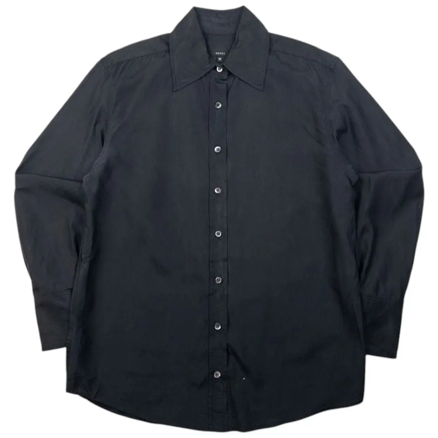 Vintage Gucci Long Sleeve Button Up Silk Shirt Size M