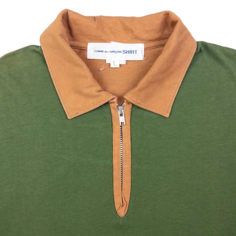 Vintage Comme Des Garçons SHIRT Contrast Q Zip Polo Shirt Size M - 3