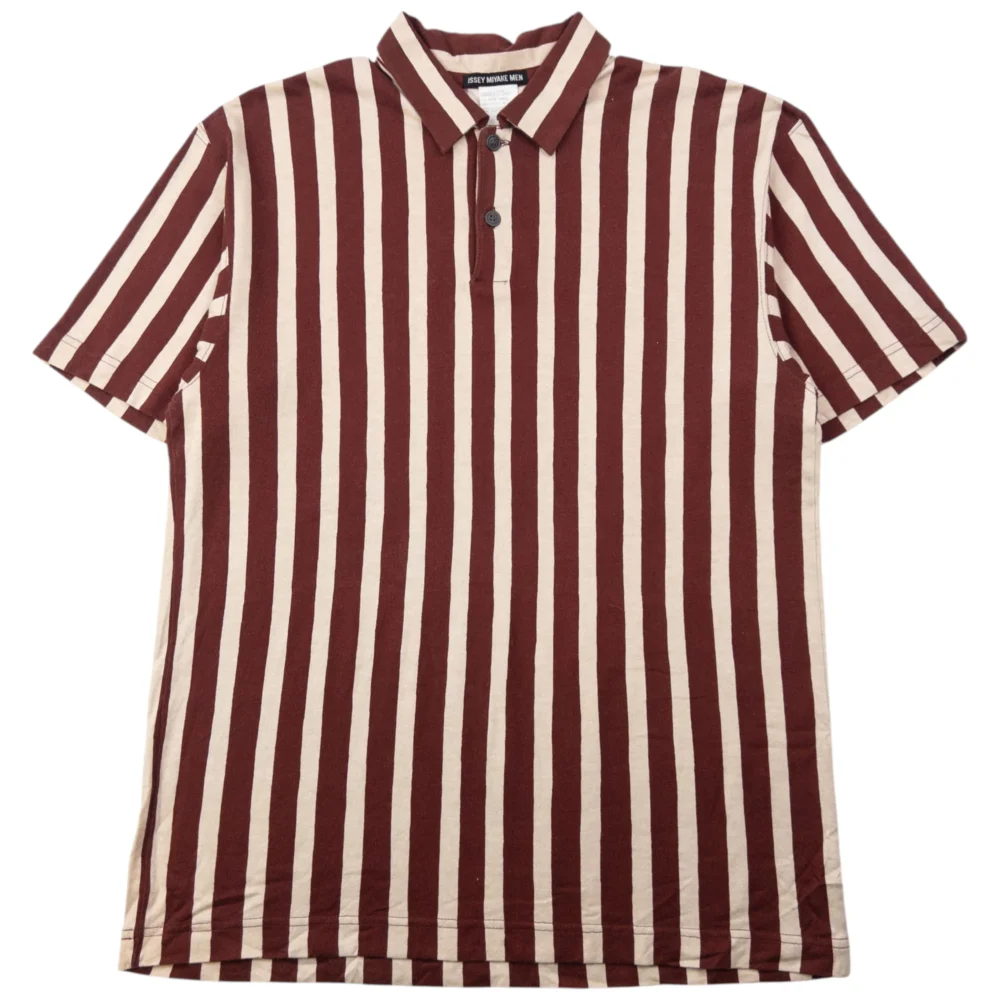 Vintage 2000s Issey Miyake MEN Striped Polo Shirt Size M