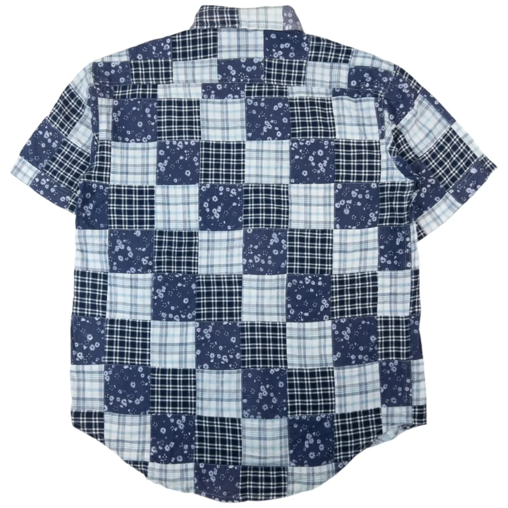 Vintage PPFM Patchwork Short Sleeve Button Up Shirt Size M - 2