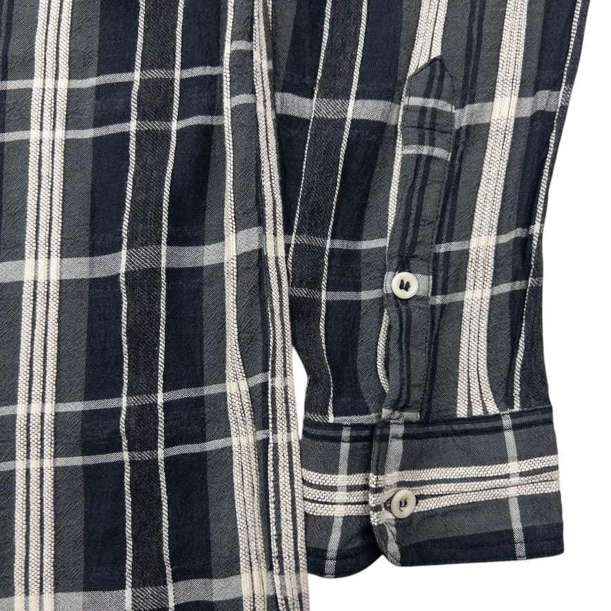 Vintage Armani Jeans Checkered Long Sleeve Button Up Shirt Size M - 5