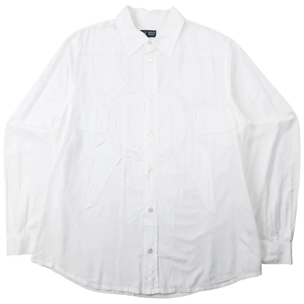 Vintage 2000s Armani Jeans Patchwork Sun Long Sleeve Button Up Shirt Size XL