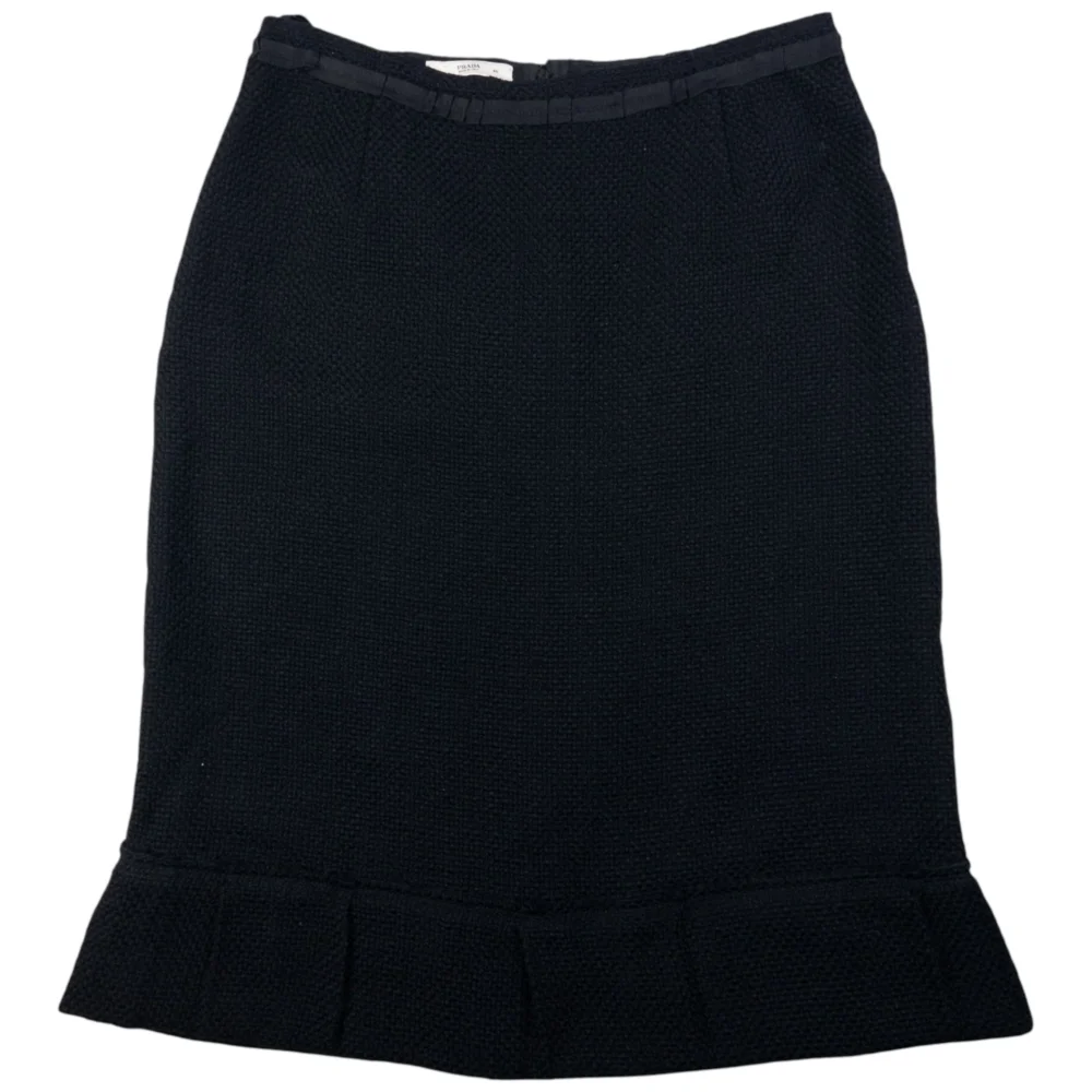 Vintage Prada Pleated Wool Skirt Womens Size W30