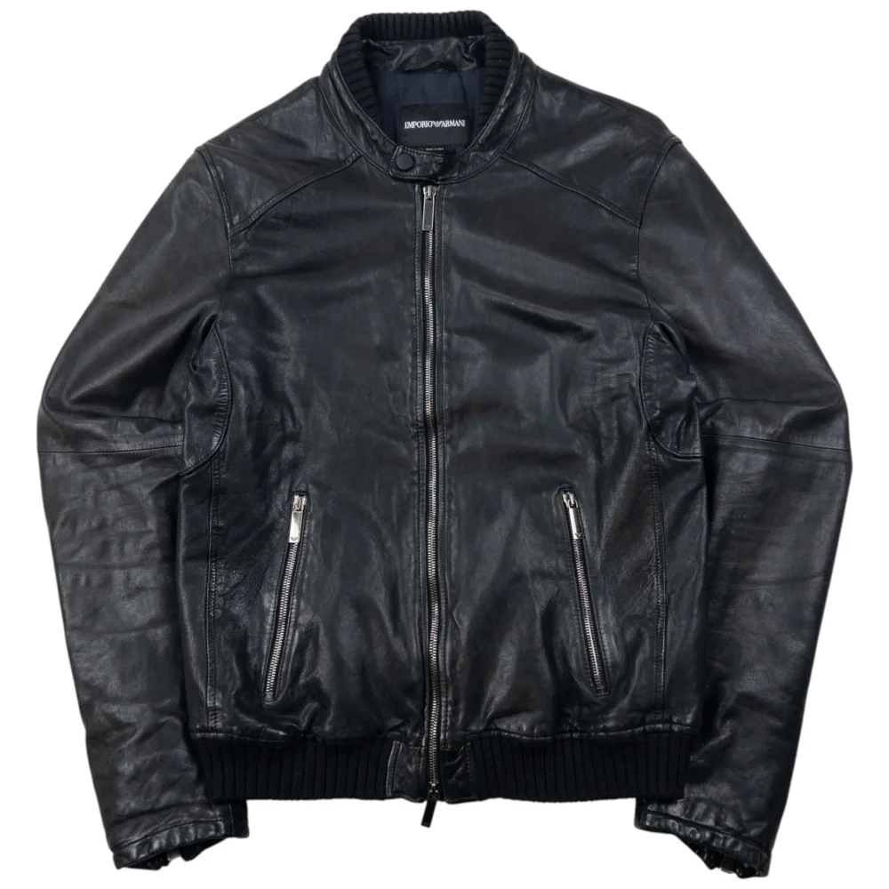 Vintage Emporio Armani Leather Jacket Size S