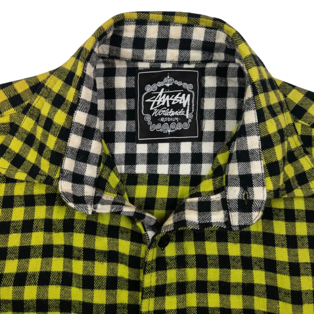 Vintage Stussy Checkered Long Sleeve Button Up Shirt Size M - 5