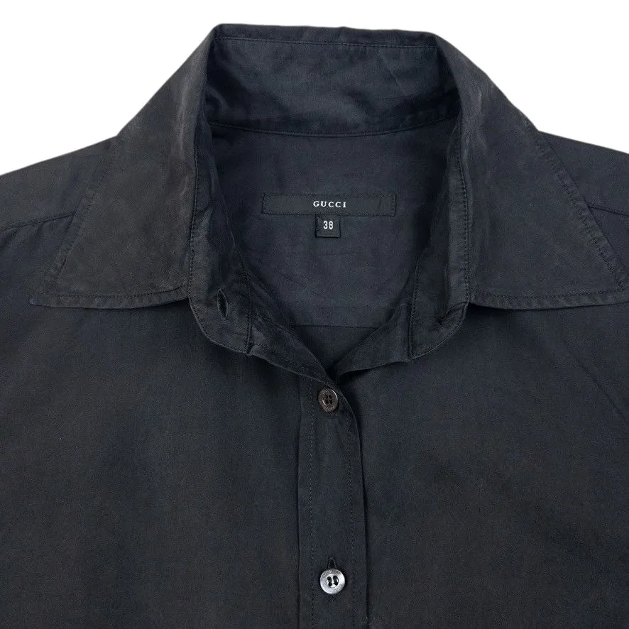 Vintage Gucci Long Sleeve Button Up Silk Shirt Size M - 4