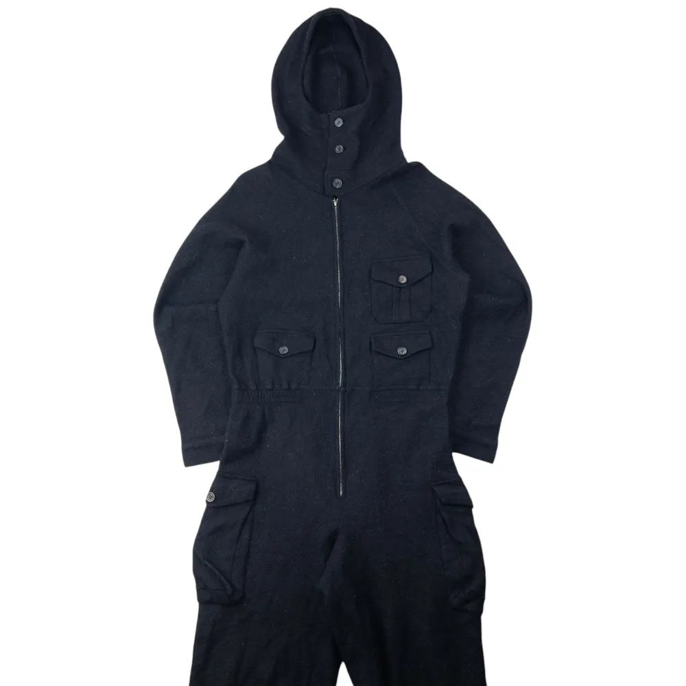 Vintage 90s Yohji Yamamoto Fleece Hooded Jumpsuit Size S