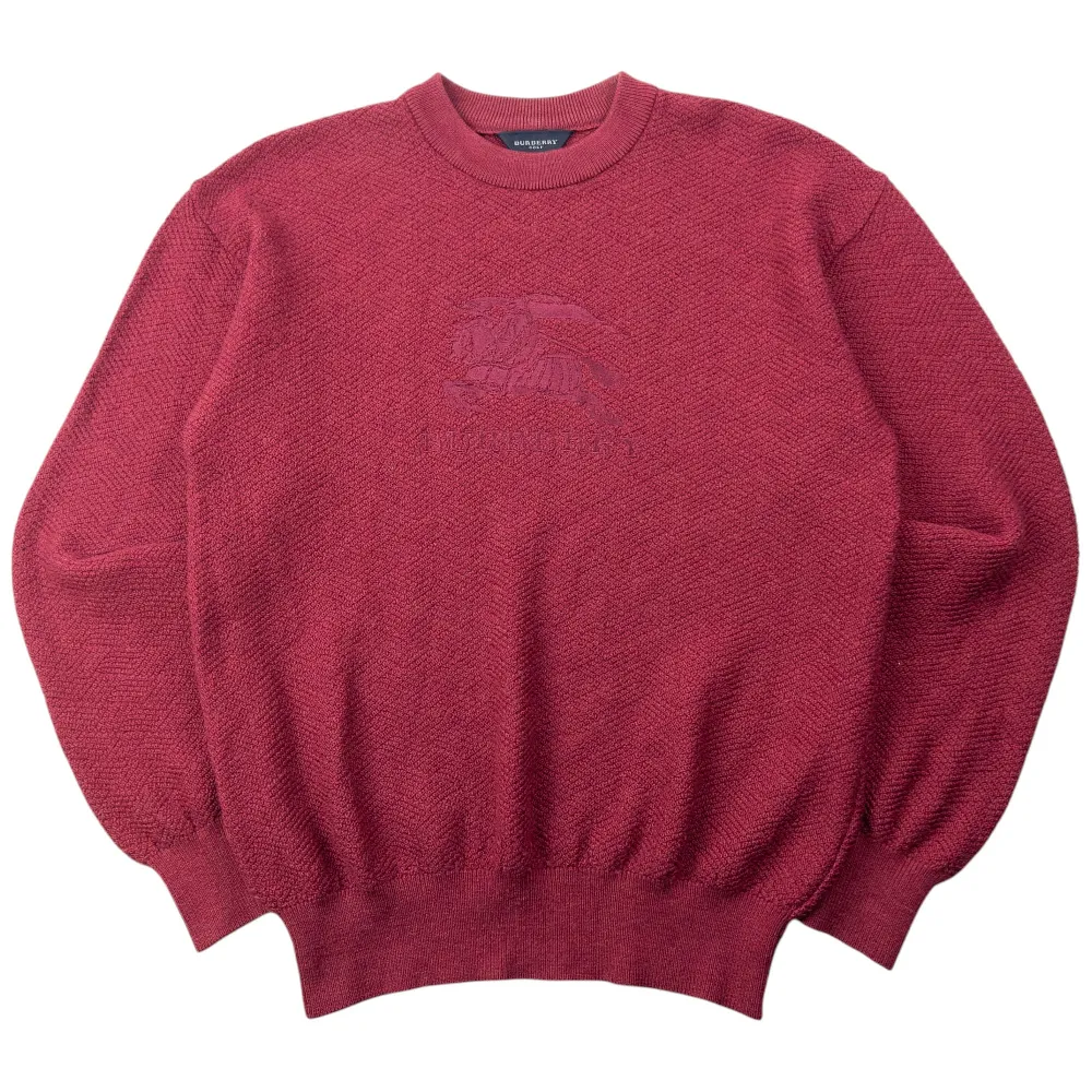 Vintage 2000s Burberry Golf Embroidered Knit Jumper Size M