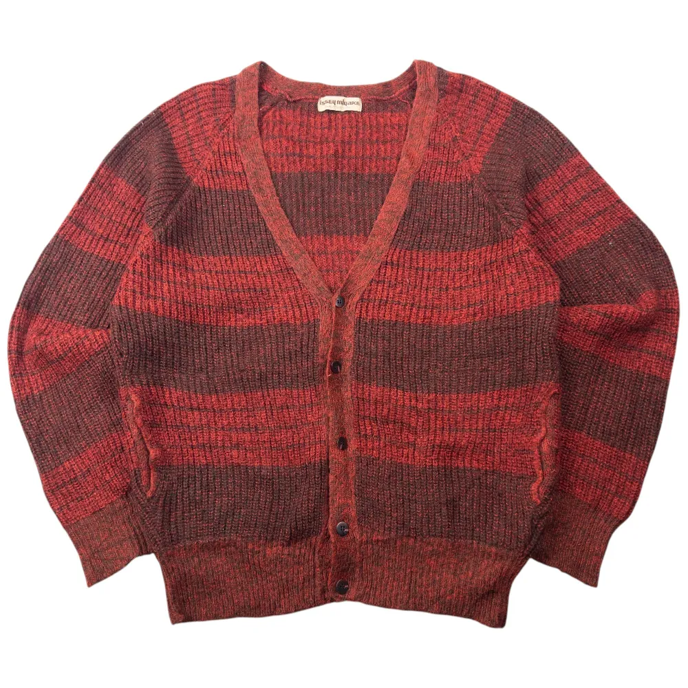Vintage 80s Issey Miyake Striped Knit Cardigan Size M