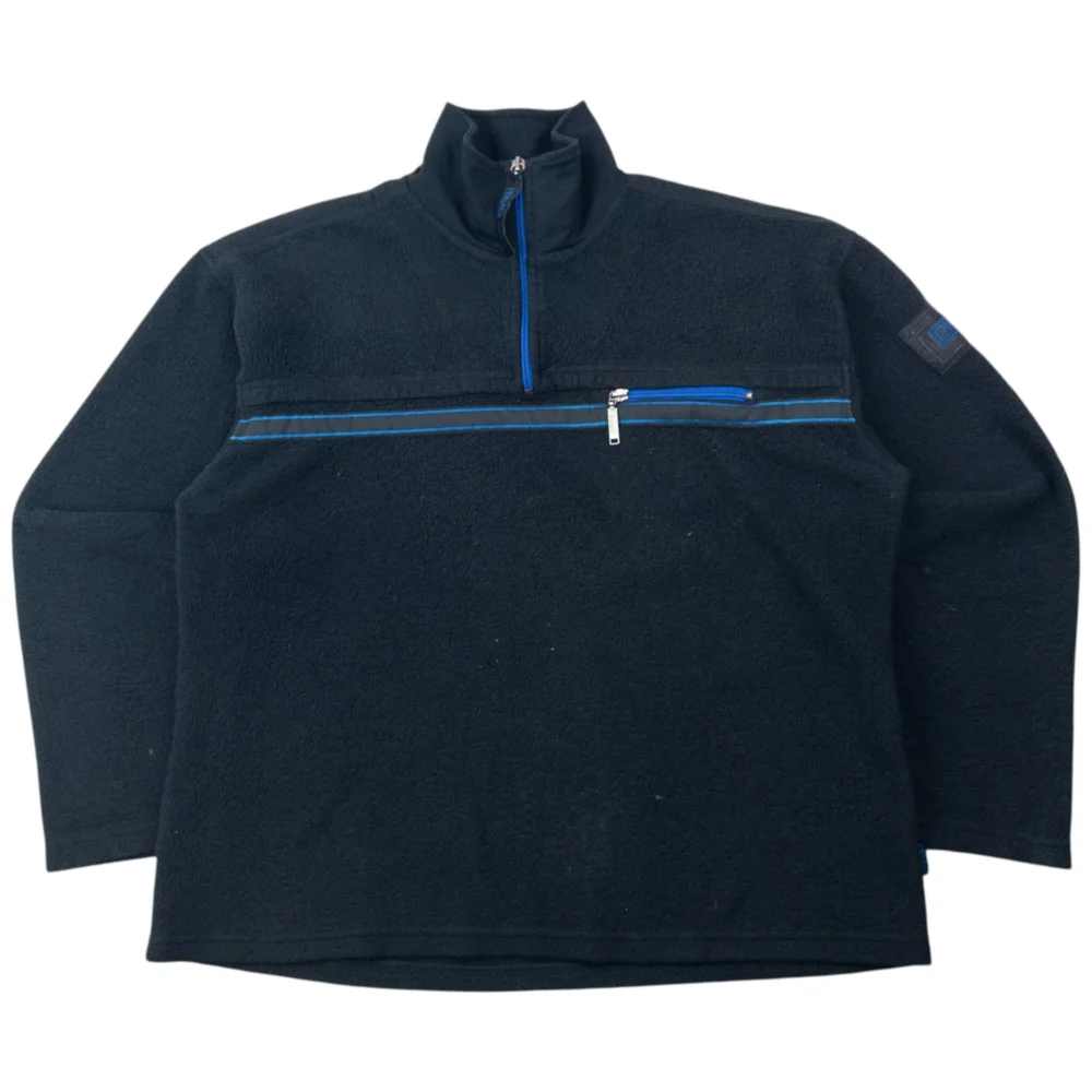 Vintage 90s Versace Jeans Couture Q Zip Fleece Sweatshirt Size S