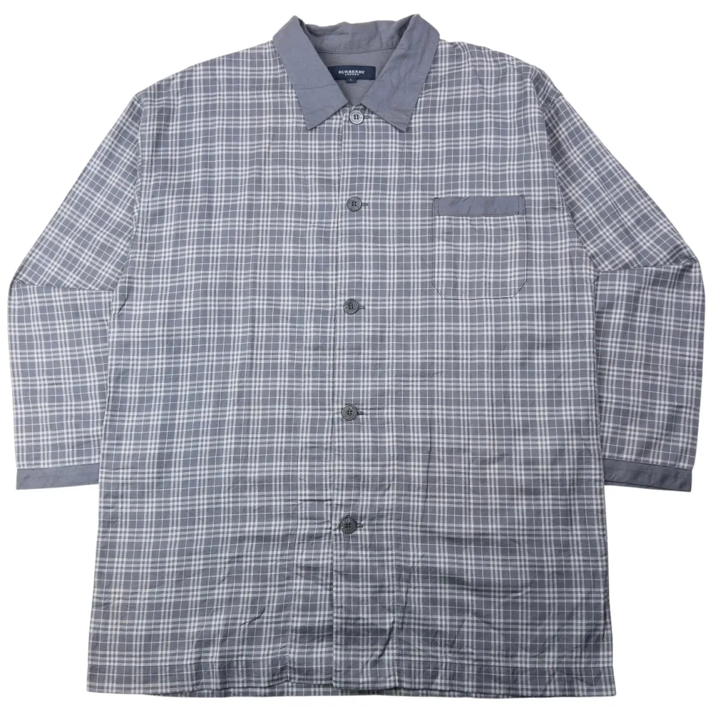 Vintage 2000s Burberry Nova Check Long Sleeve Button Up Pyjama Shirt Size L