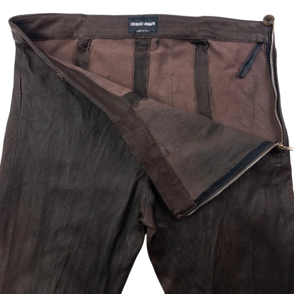 Vintage Giorgio Armani Leather Trousers Size W27 - 5