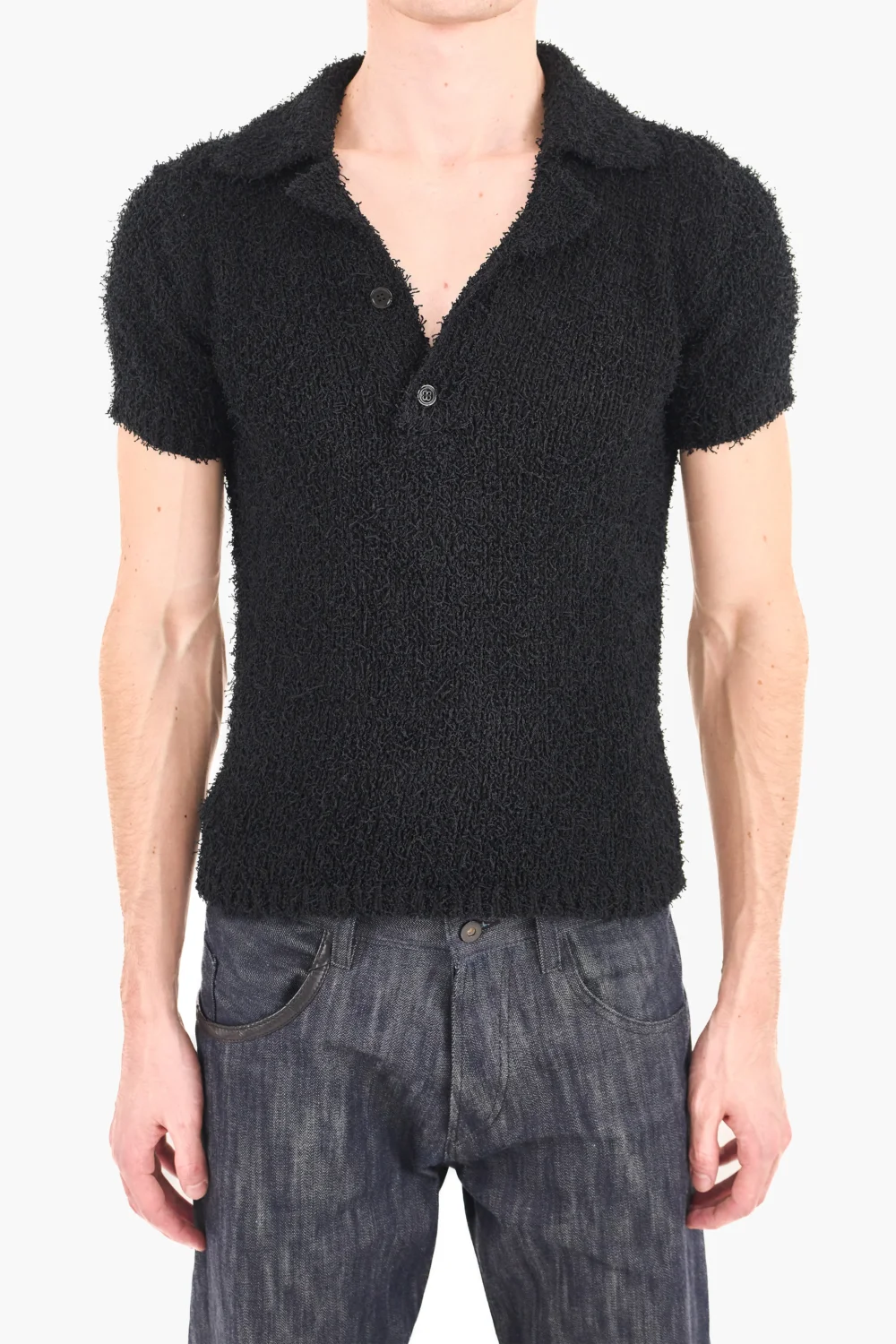 Fringe Knitted Polo Shirt - 3