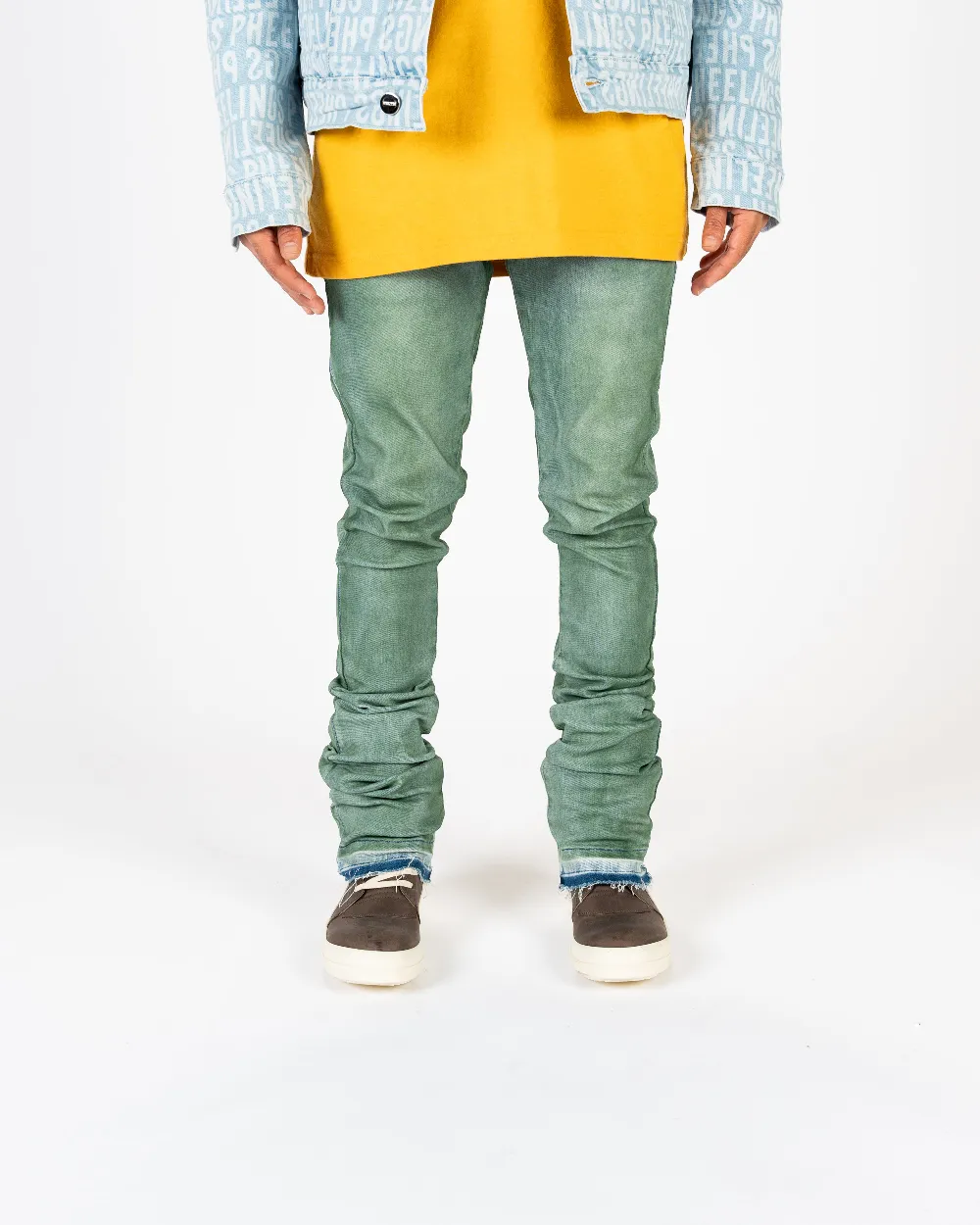 "UNLEASHED PHEELINGS" FLARE STACK DENIM